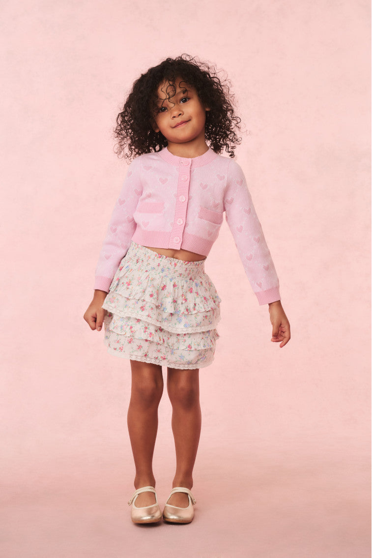 Girls Steran Cotton Heart Cardigan
