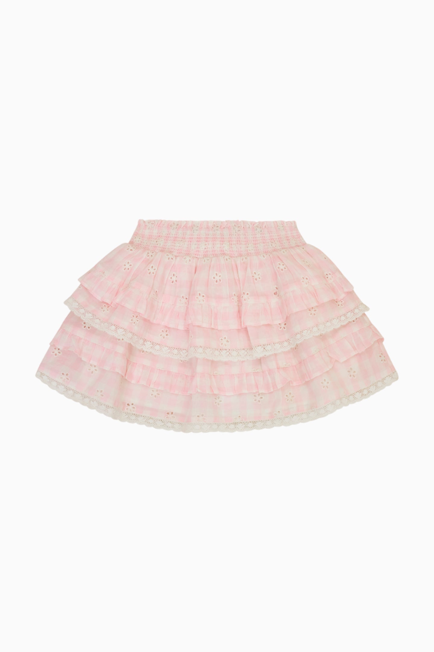 Girls Billie Eyelet Gingham Skirt