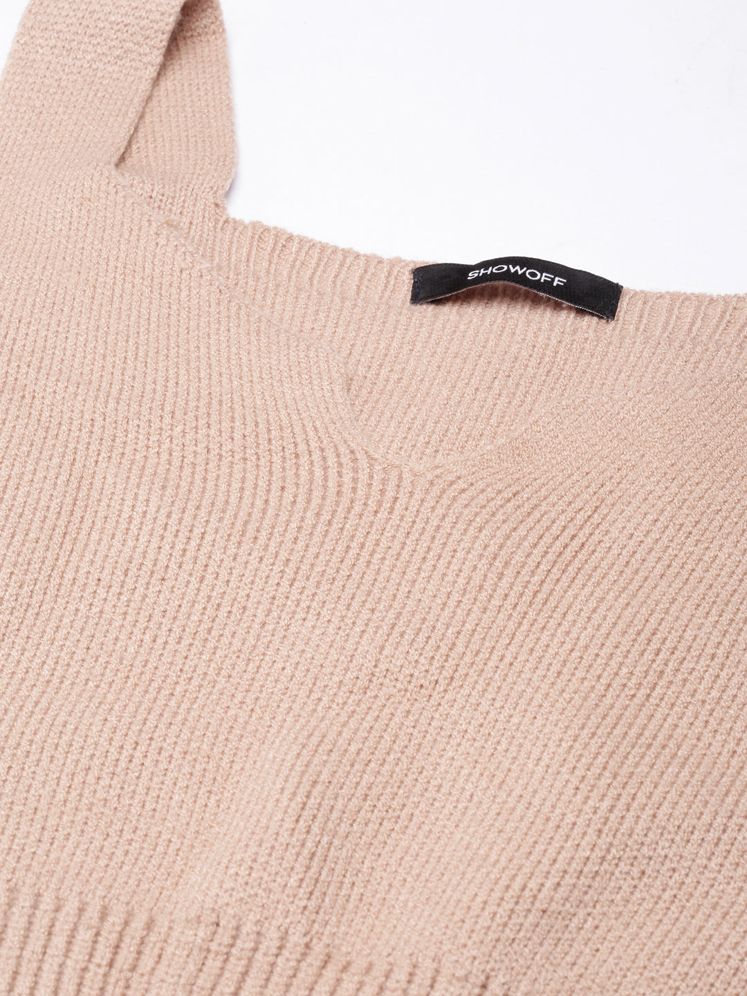 Women's Solid Beige Bralette Crop Top
