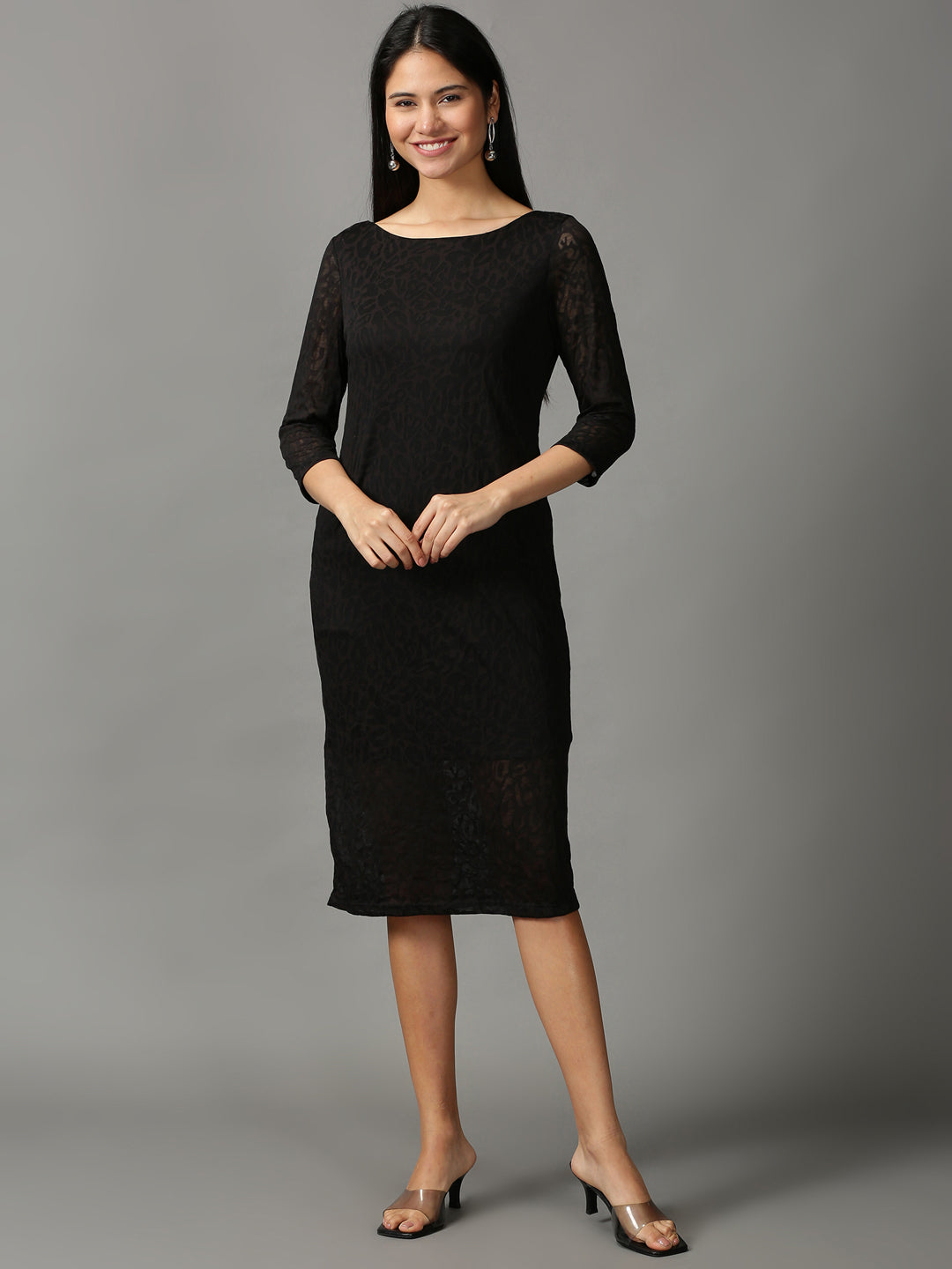 Women's Black Lace Sheath Dress