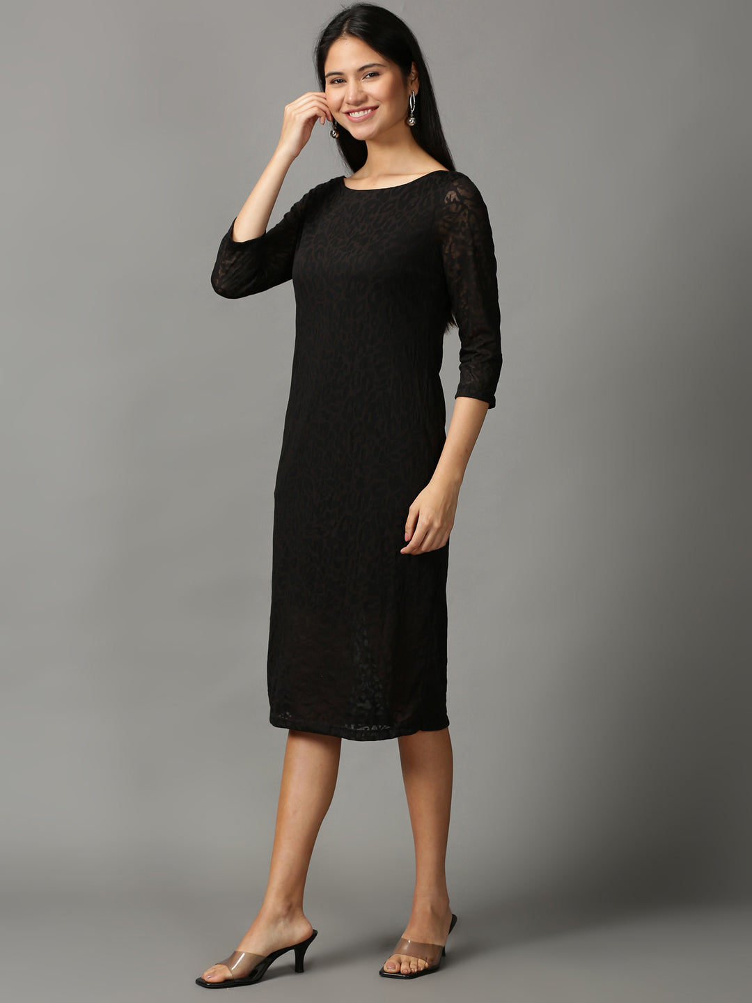 Women's Black Lace Sheath Dress