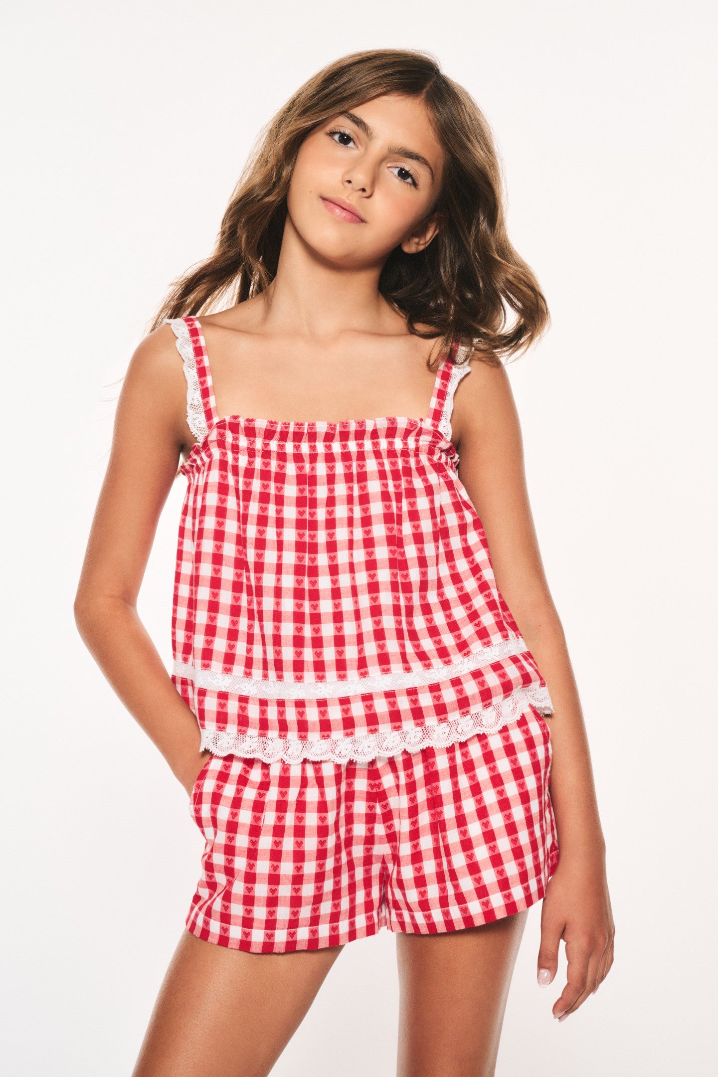 Girls Georgie Cotton Gingham Shorts