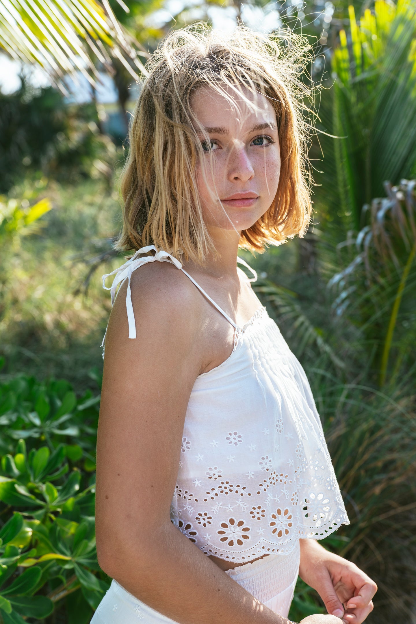 Girls Galine Eyelet Lace Top