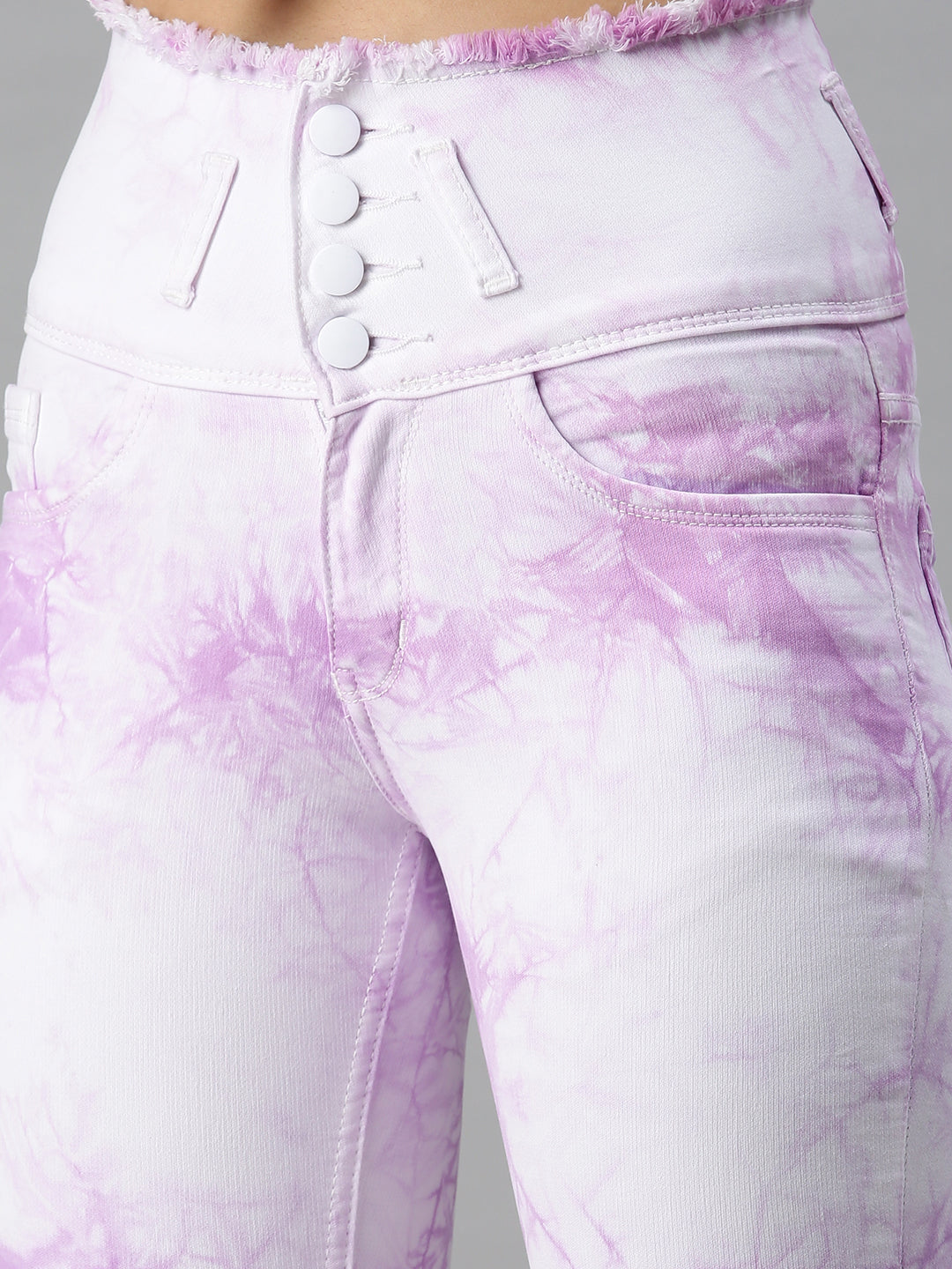 Women's Purple Slim Fit High-Rise Stretchable Clean Look Jeans