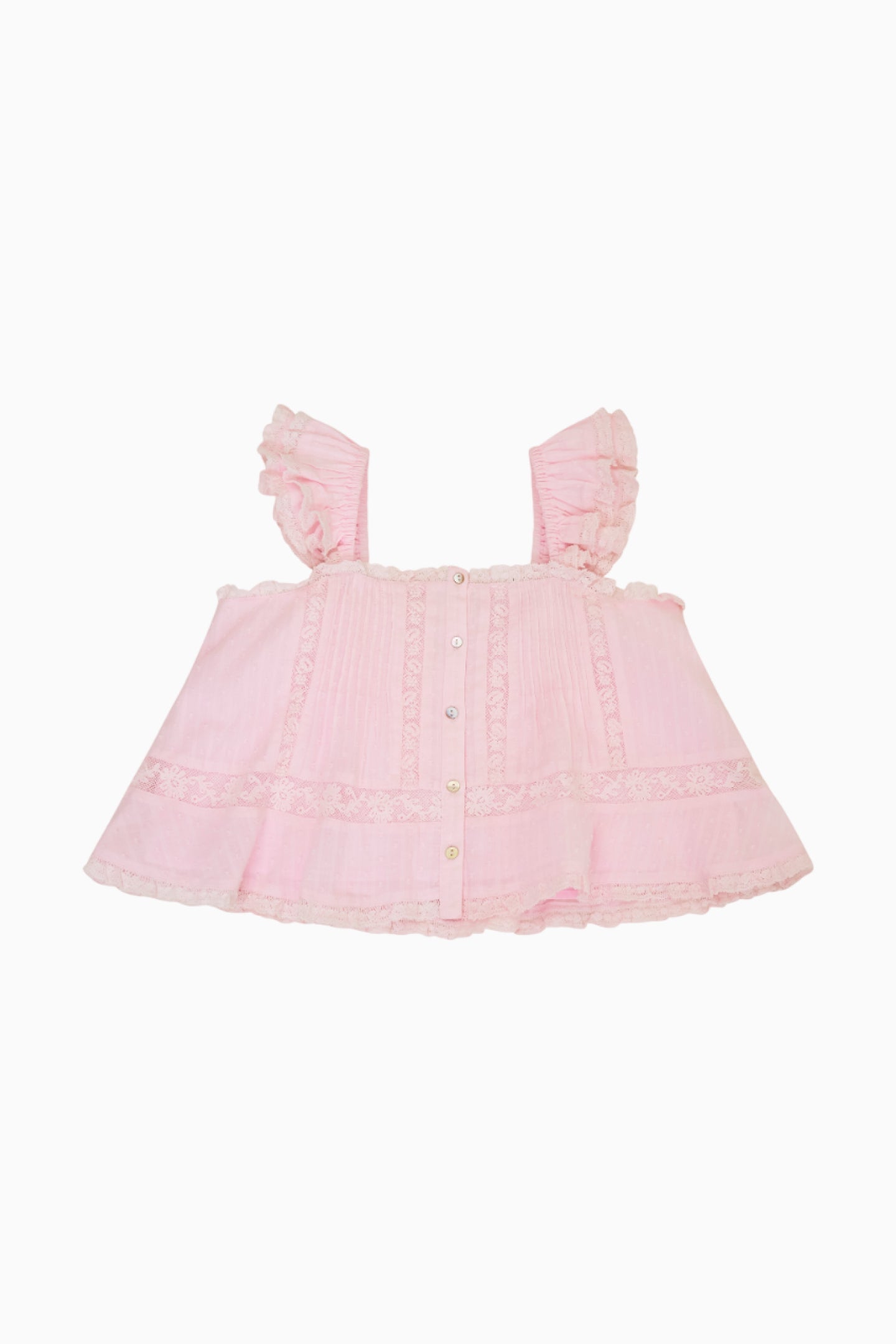 Girls Norabel Cotton Lace-Trimmed Top - BALLERINA PINK
