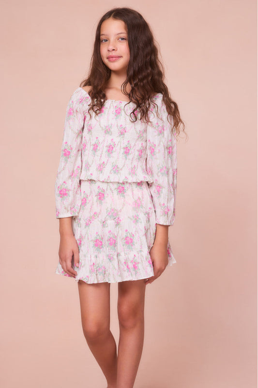 Girls Malva Cotton Floral Top