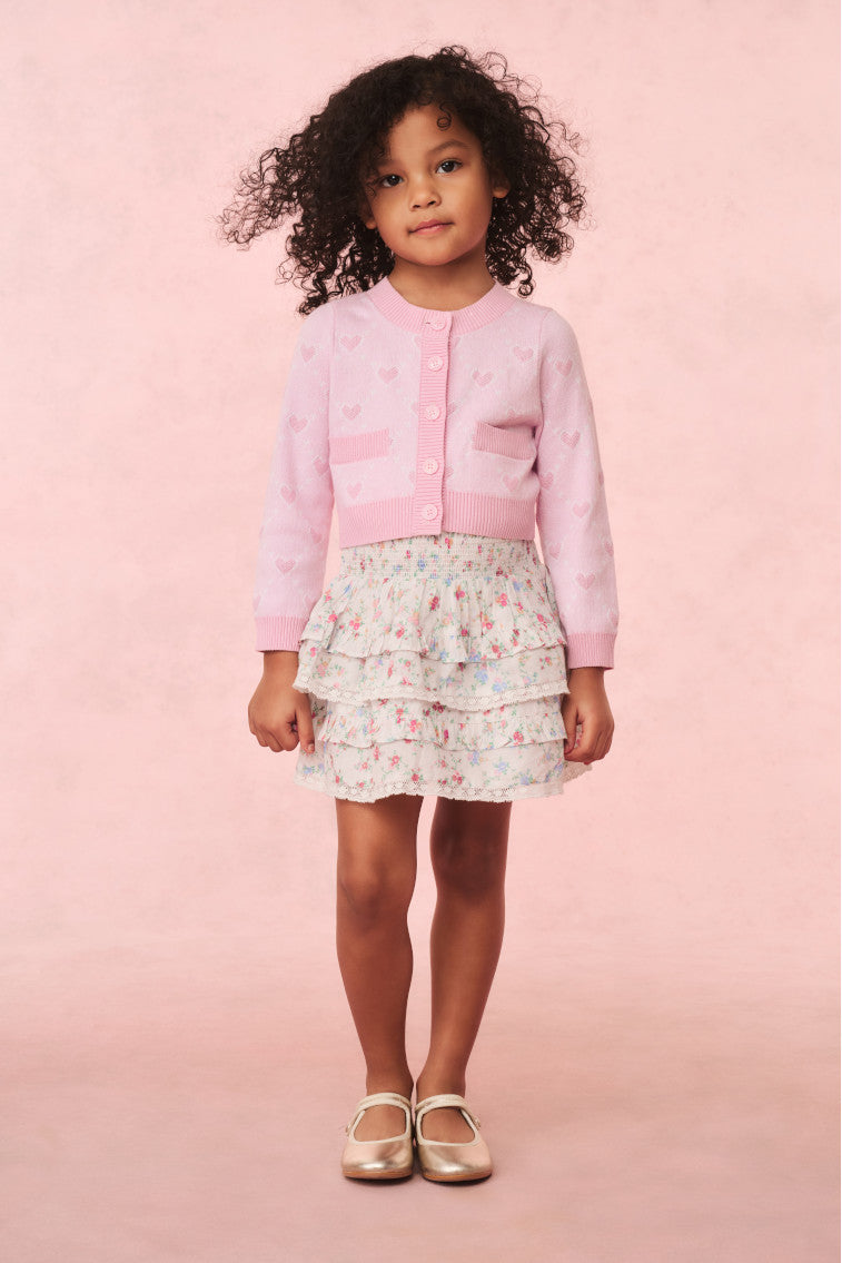 Girls Steran Cotton Heart Cardigan