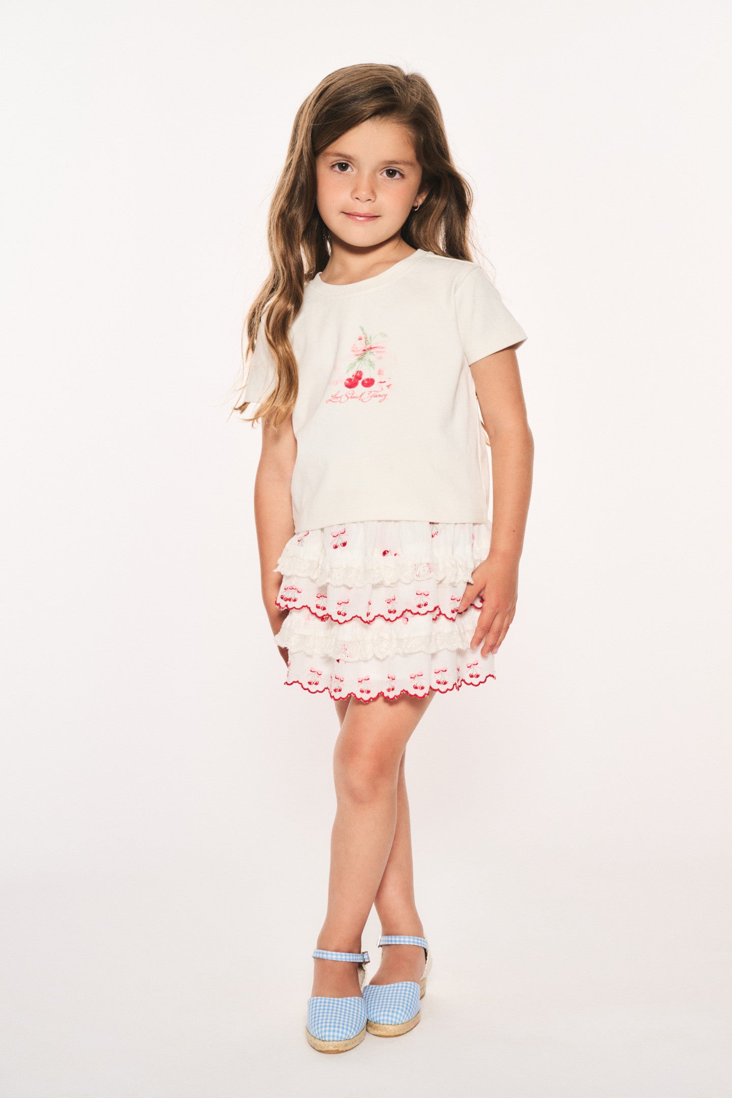 Girls Billie Cotton Cherry Skirt