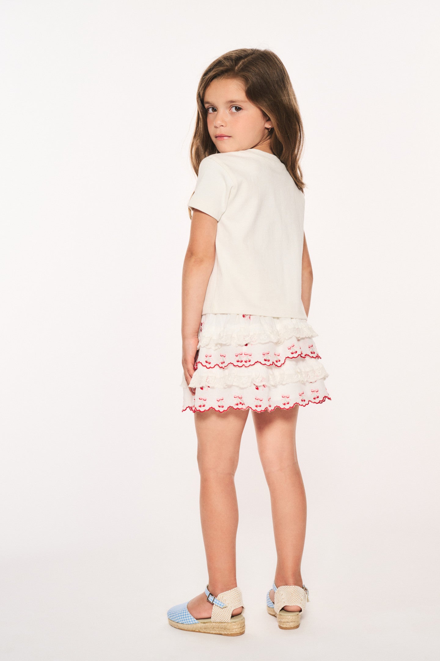 Girls Billie Cotton Cherry Skirt