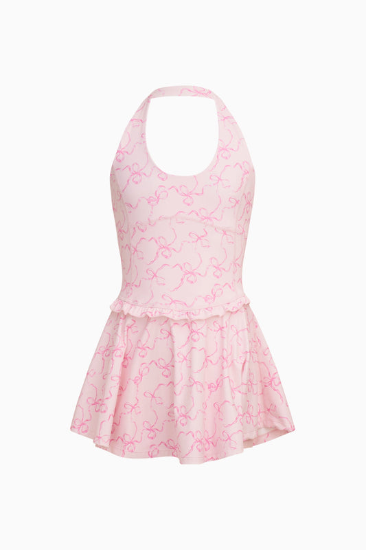 Girls Carmon Bow Print Active Dress