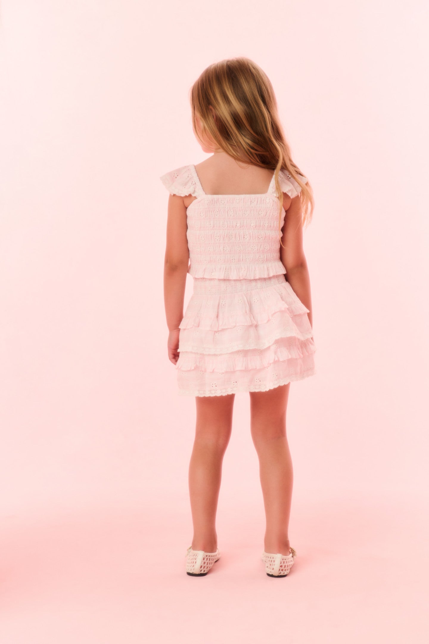 Girls Billie Eyelet Gingham Skirt