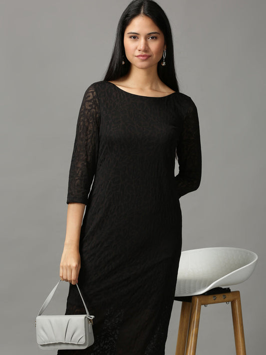 Women's Black Lace Sheath Dress