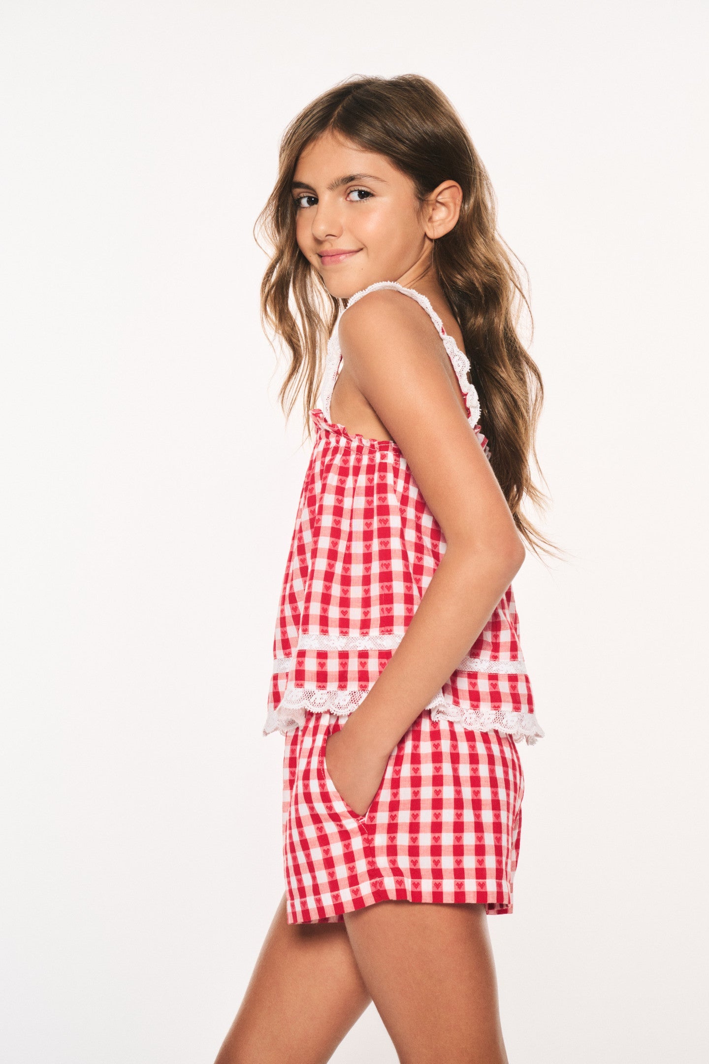 Girls Georgie Cotton Gingham Shorts