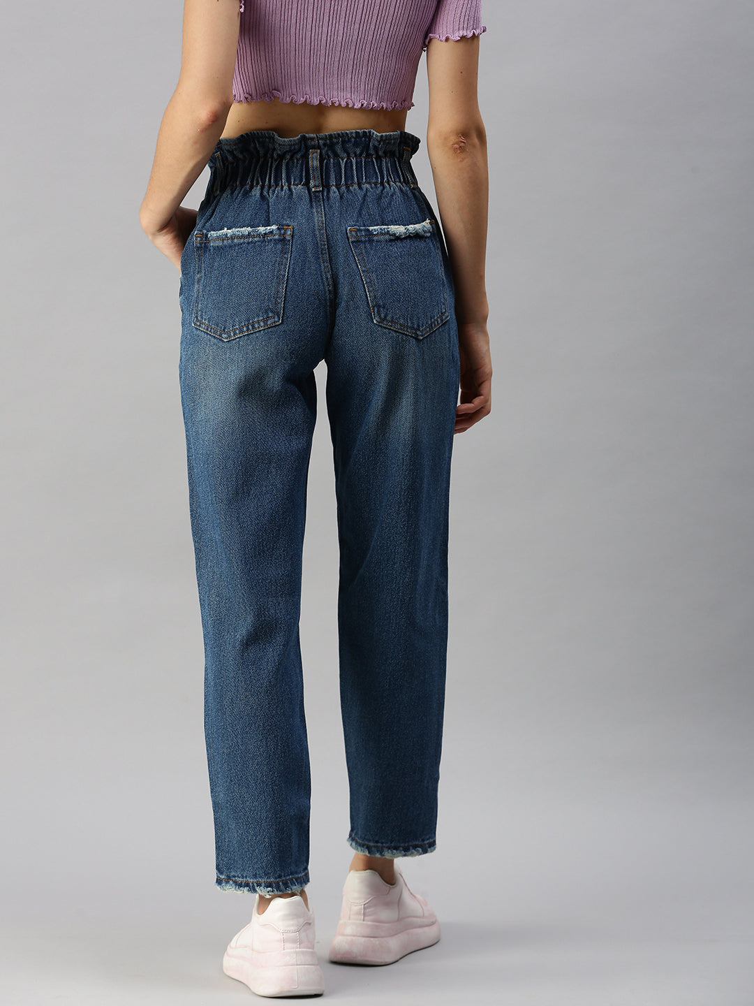 Women's Blue High-Rise Stretchable Jeans