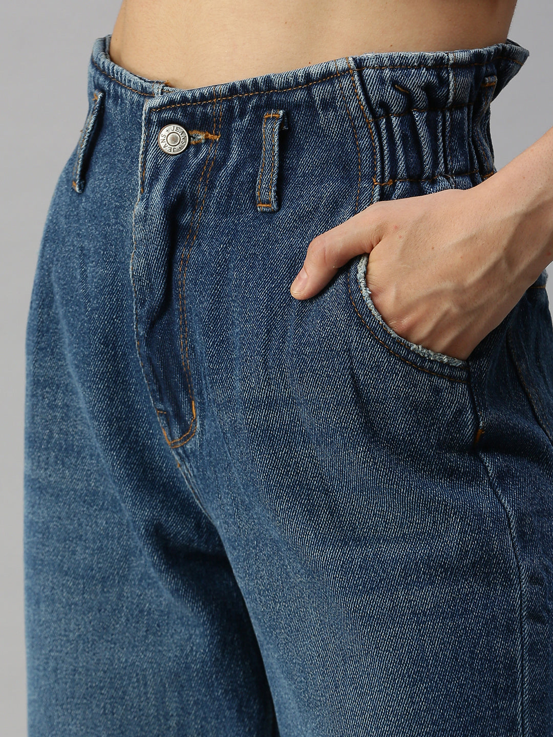 Women's Blue High-Rise Stretchable Jeans