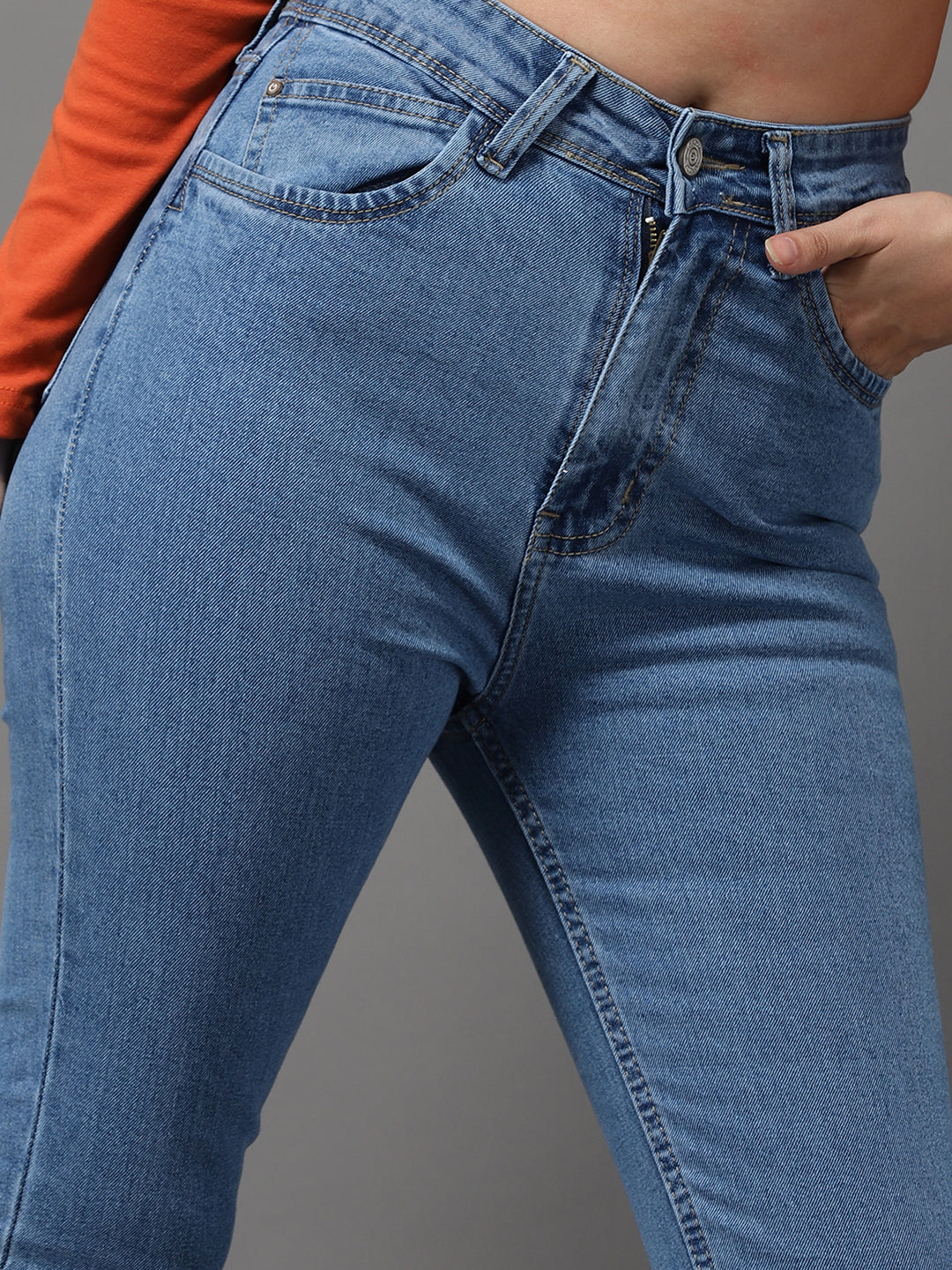 Women's Blue Jean Skinny Fit High-Rise Stretchable Jeans