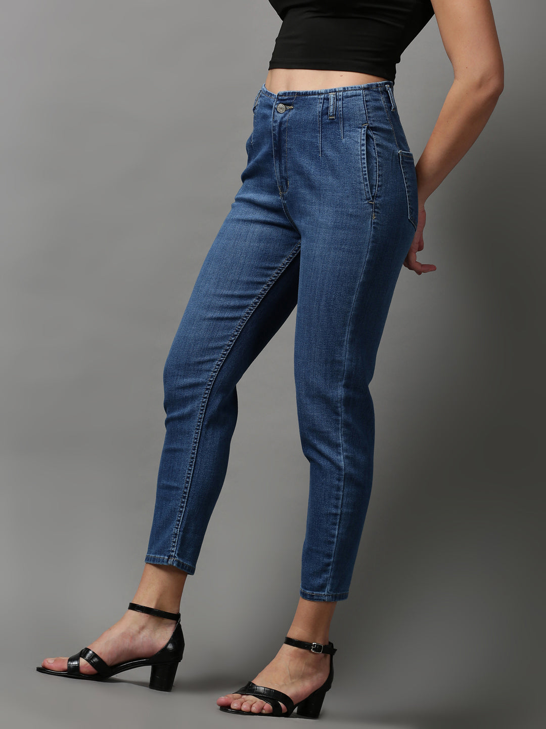Women's Blue Light Fade Wide Leg Denim Jeans