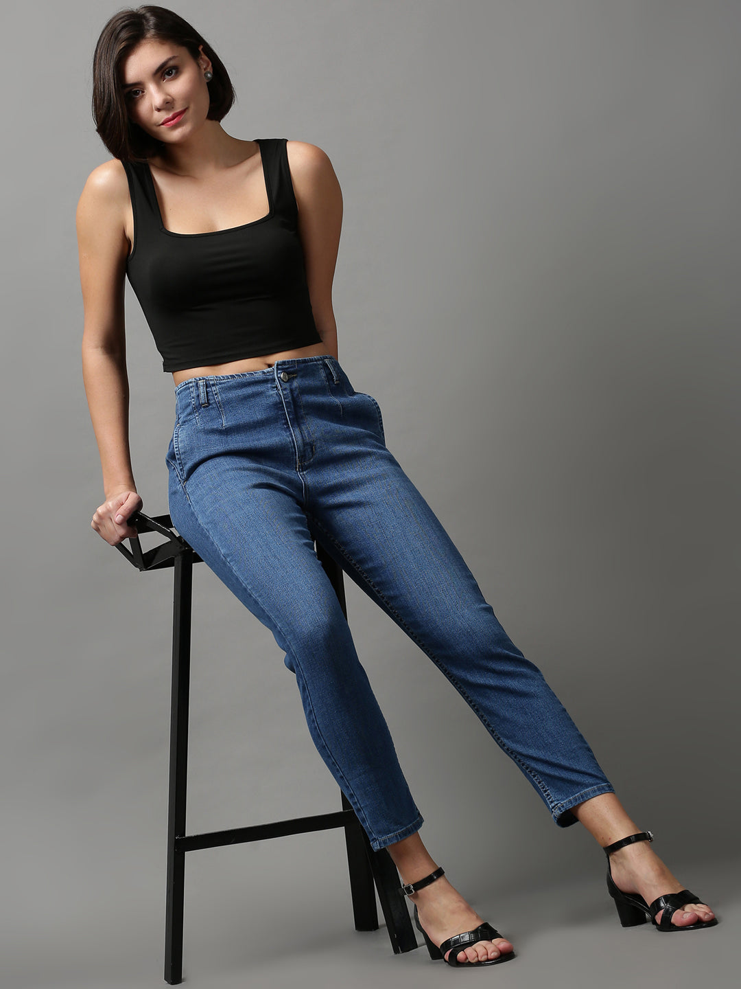 Women's Blue Light Fade Wide Leg Denim Jeans