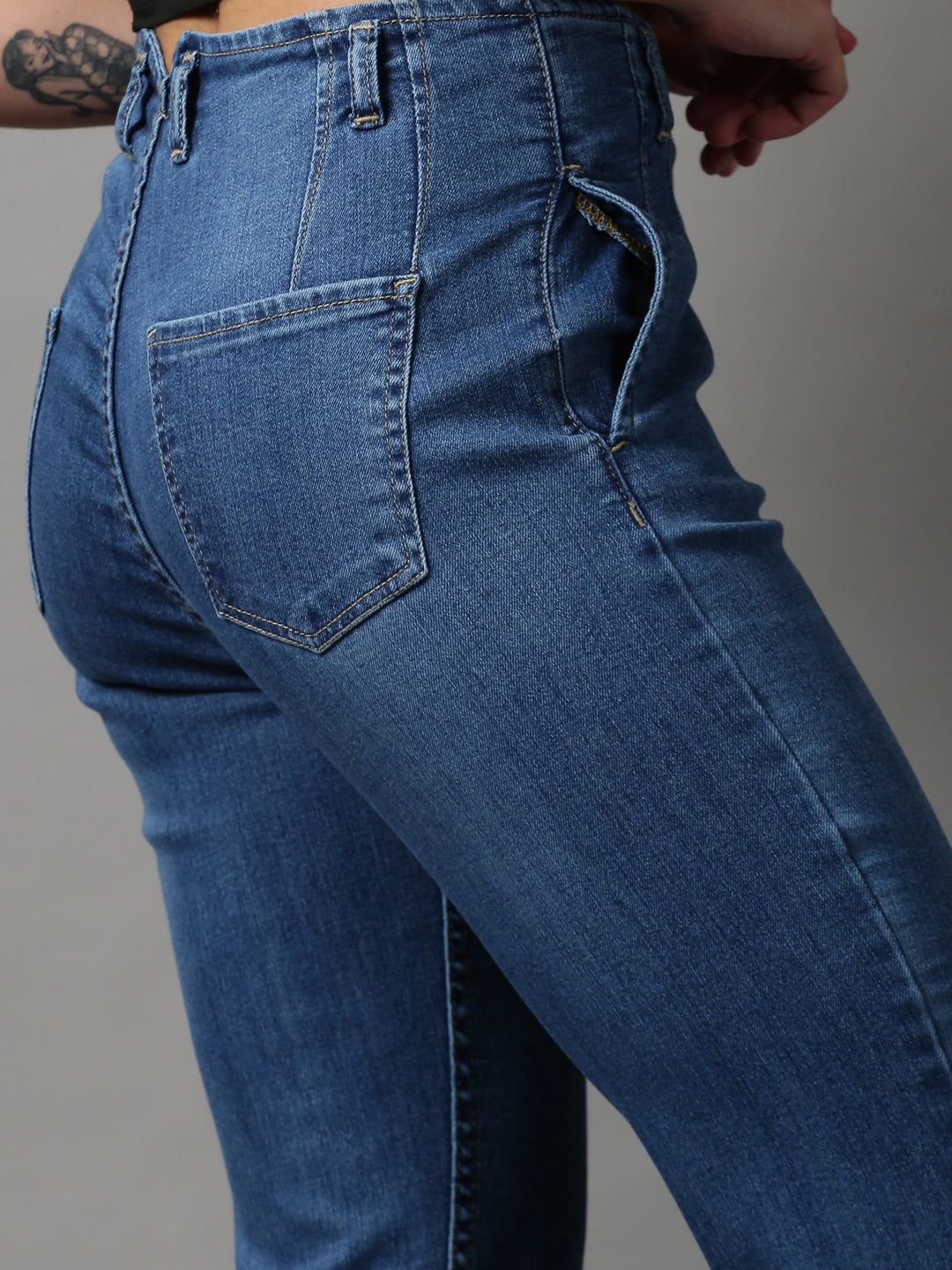 Women's Blue Light Fade Wide Leg Denim Jeans