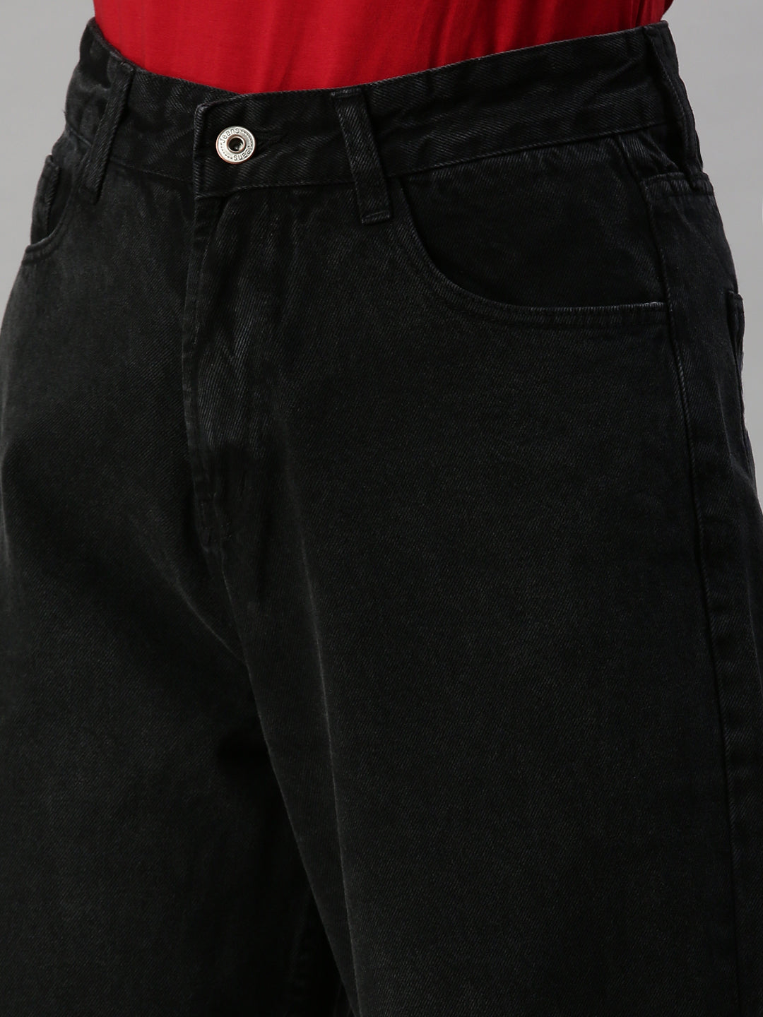 Women's Black Wide Leg High-Rise Clean Look Jeans