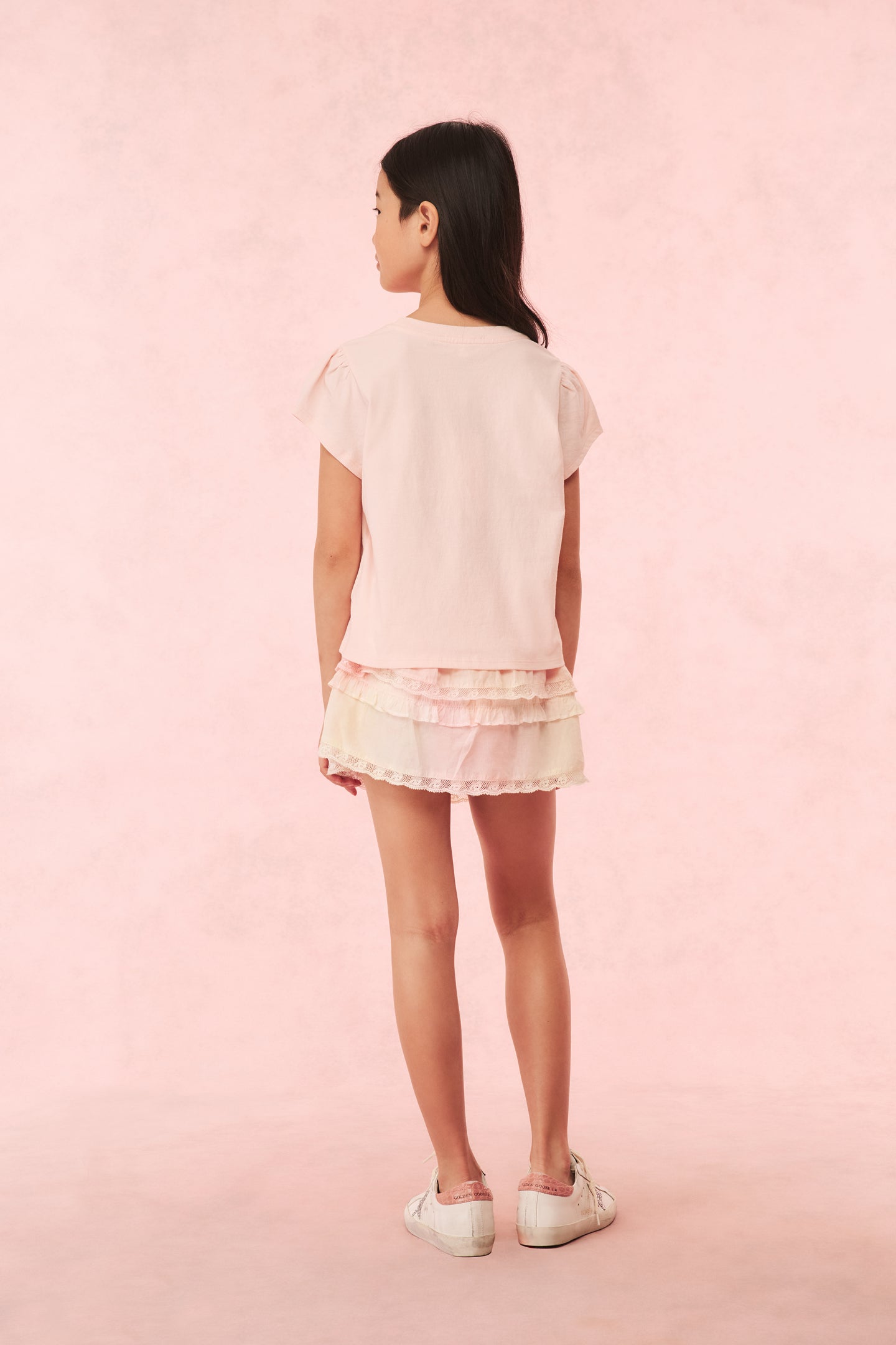 Girls Tilliat Cotton Bow Tee - ICICLE PINK