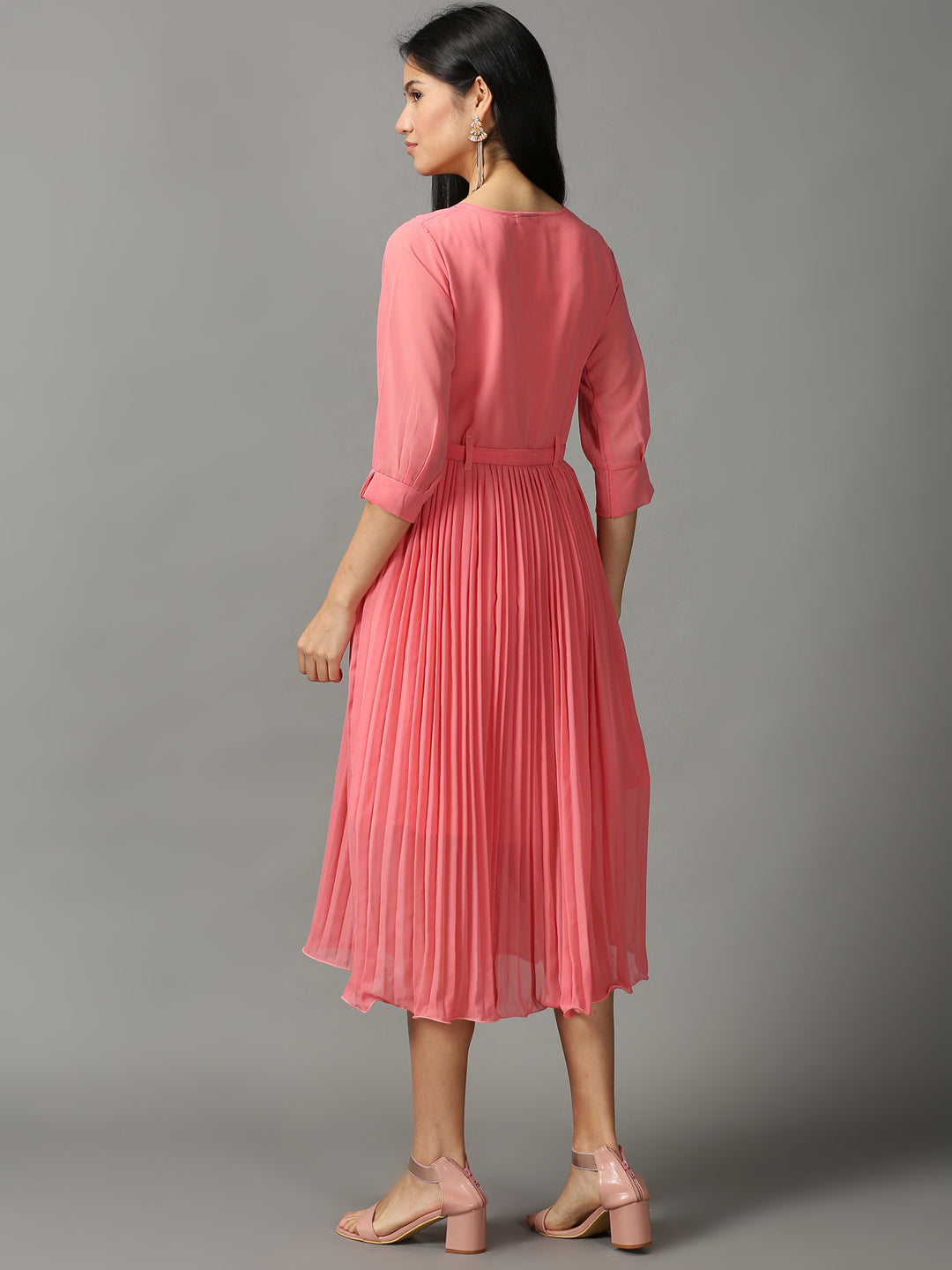 Women's Pink Midi Dress