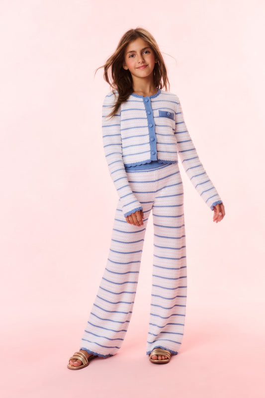 Girls Fawna Striped Crochet Pants