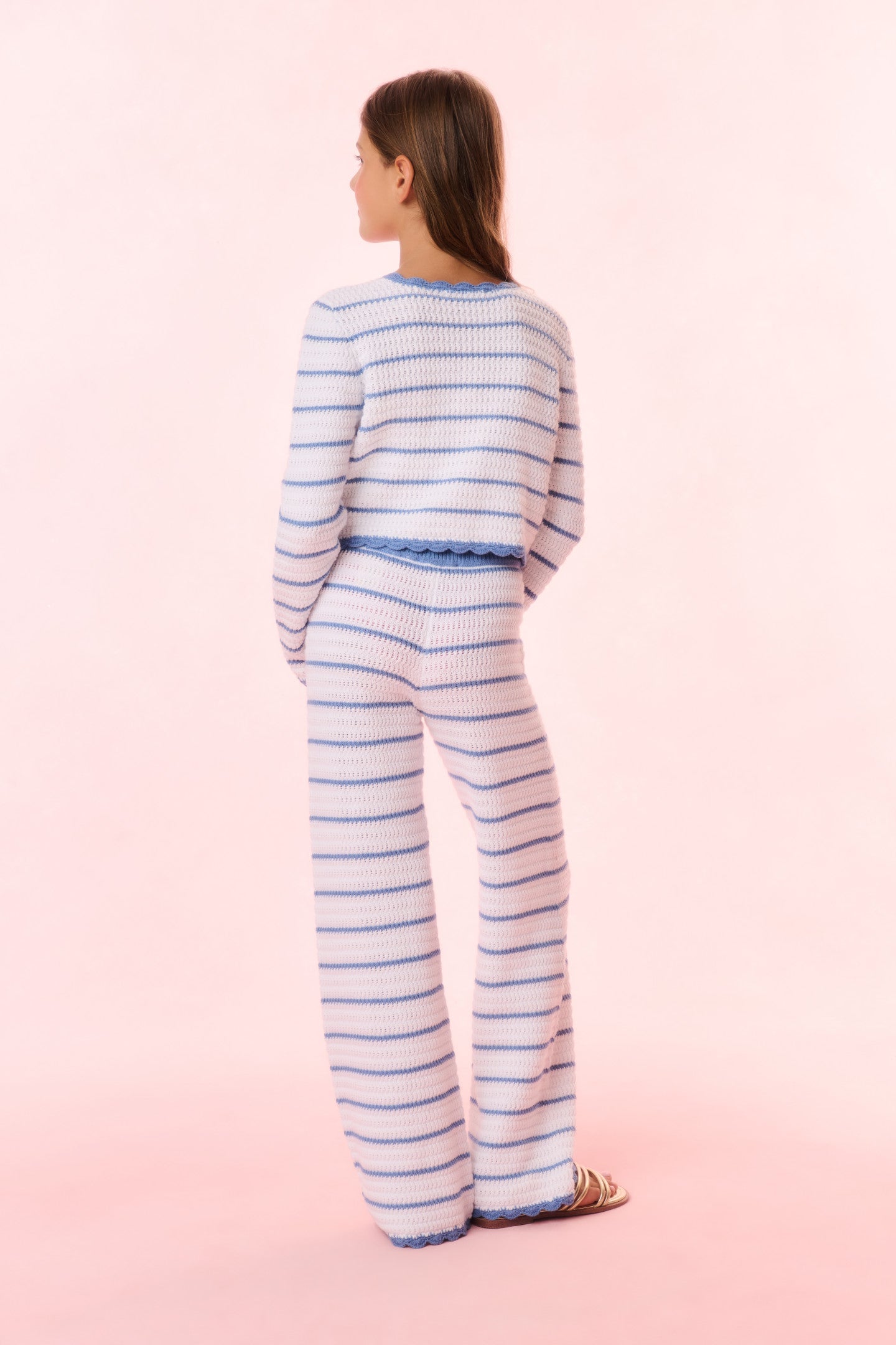 Girls Fawna Striped Crochet Pants