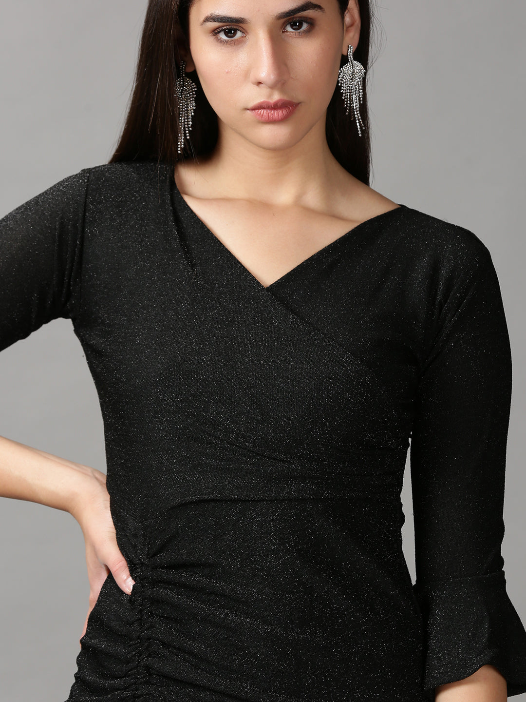 Women's Black Fit & Flare Mini Dress