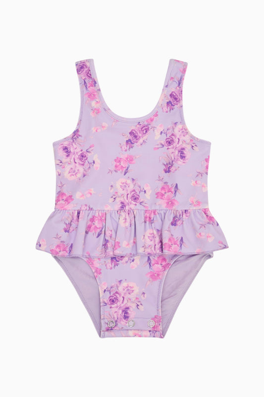 Baby Tamia Floral Ruffle Swimsuit - HIBISCUS