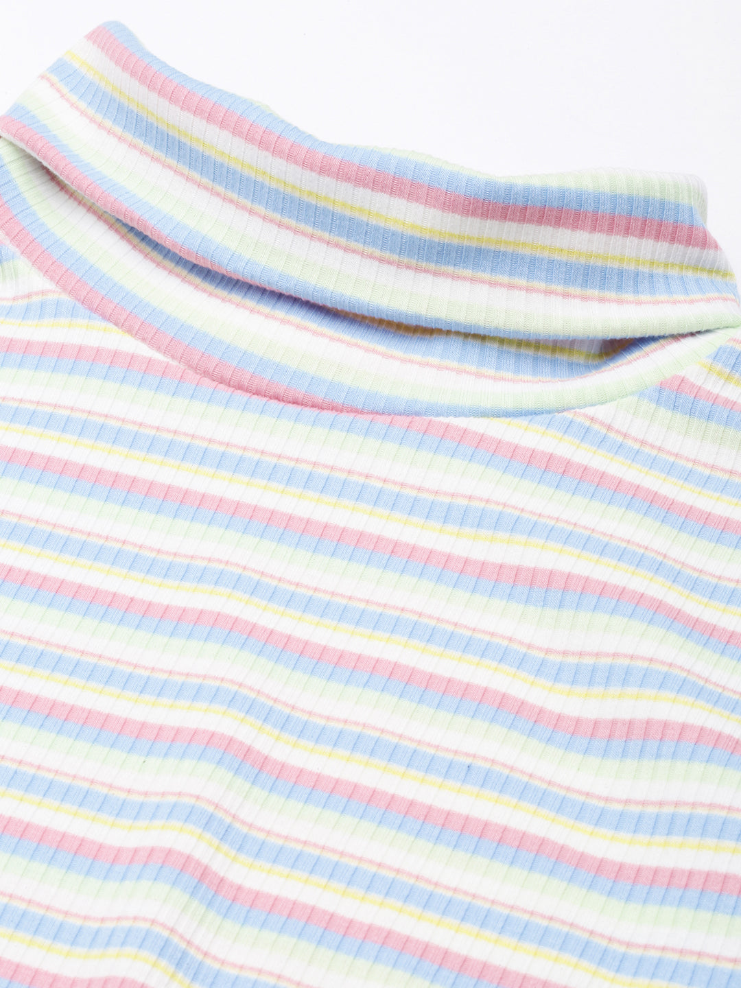 Women's Sea Green Striped Fitted Top