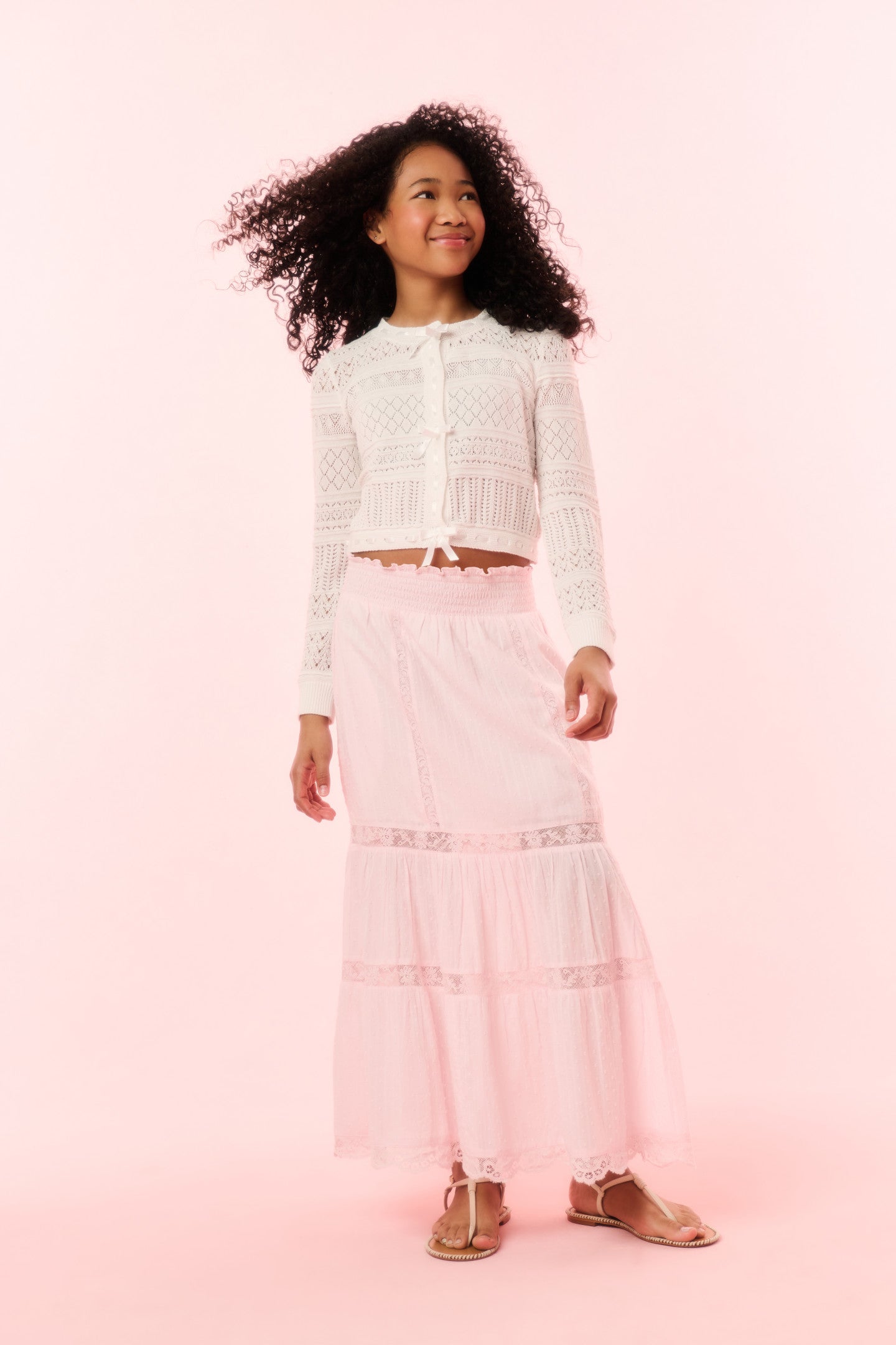 Girls Donella Cotton Lace-Trimmed Skirt