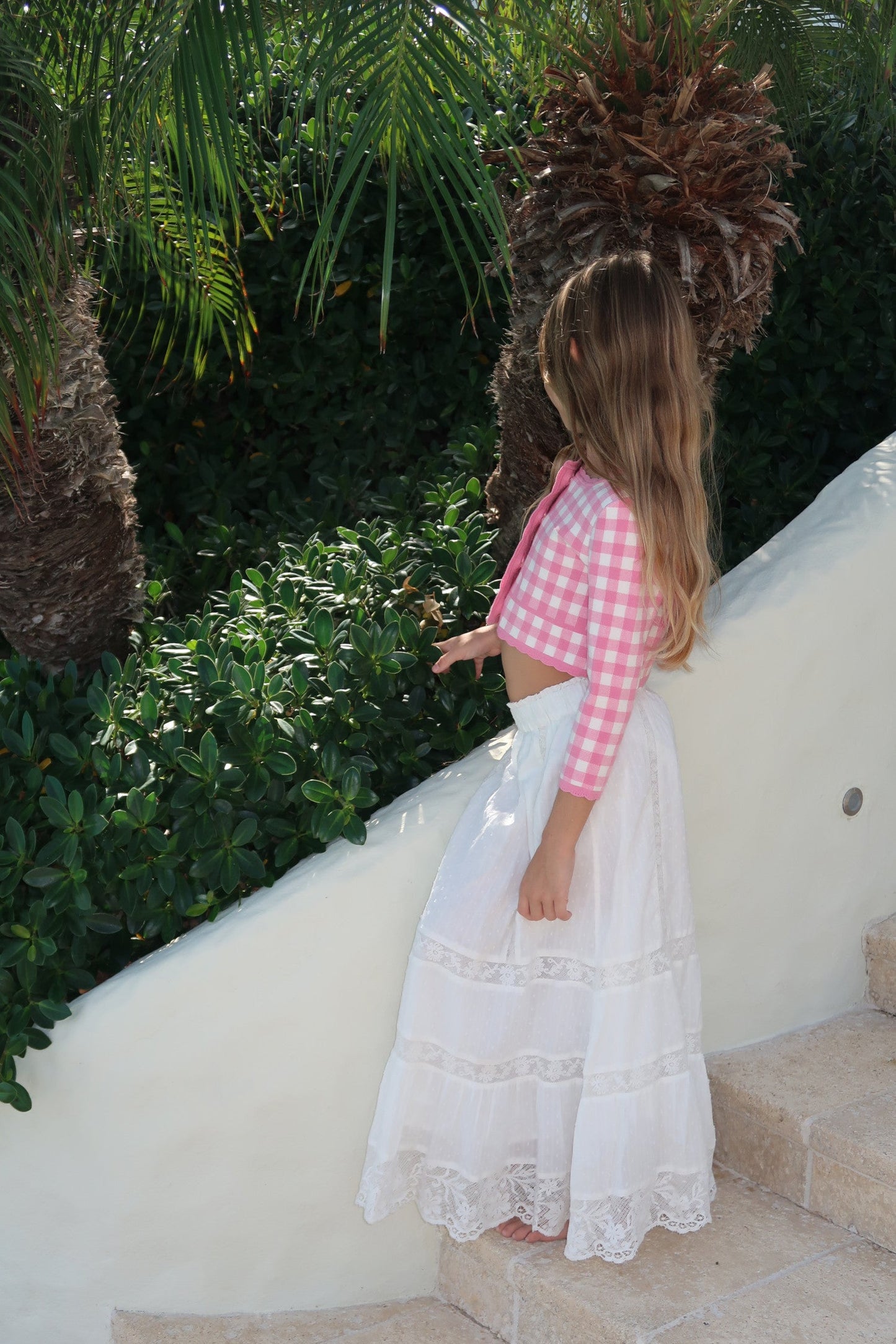 Girls Donella Cotton Lace-Trimmed Skirt