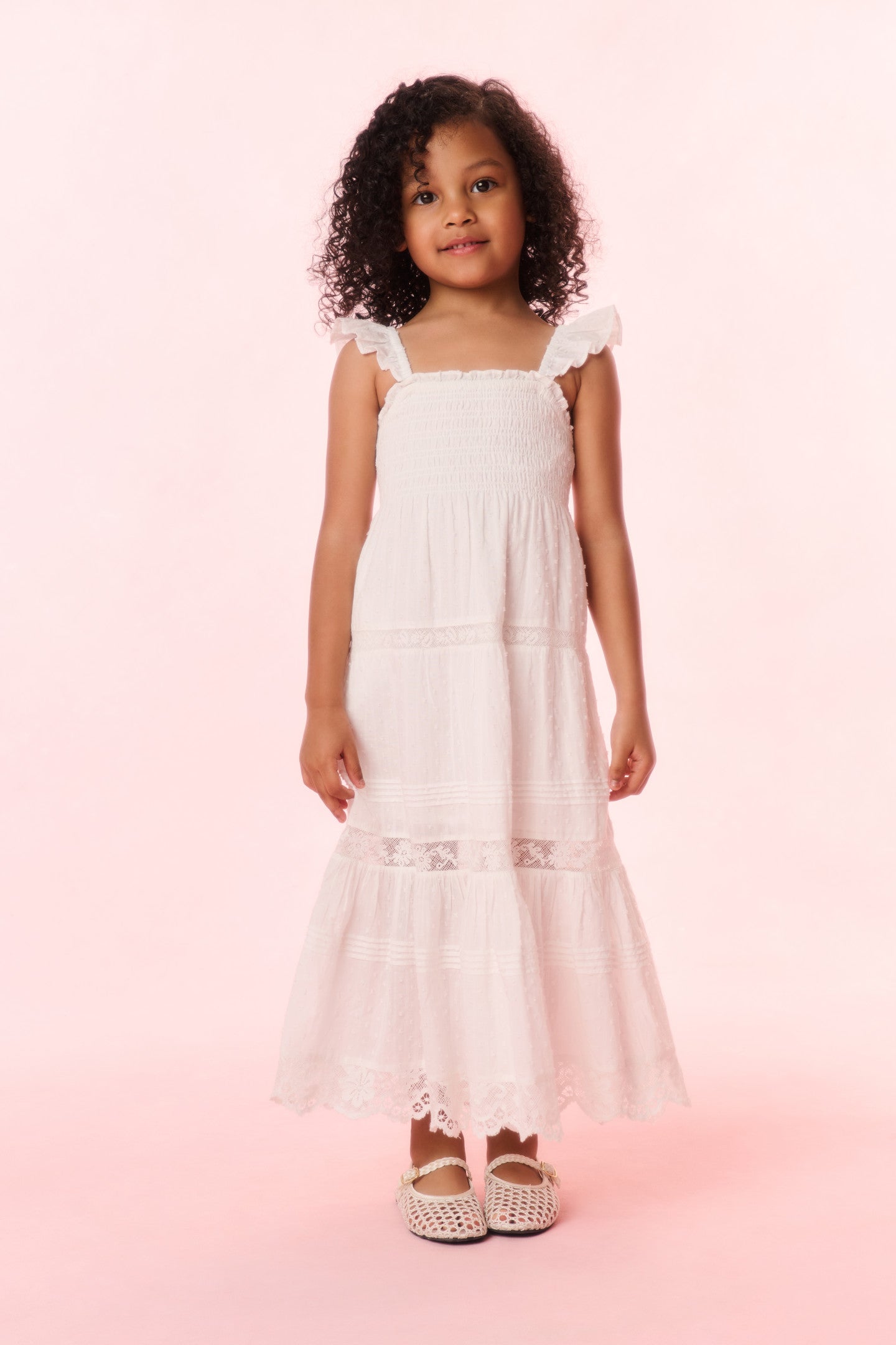 Girls Rhiannon Cotton Dress - OPTIC WHITE
