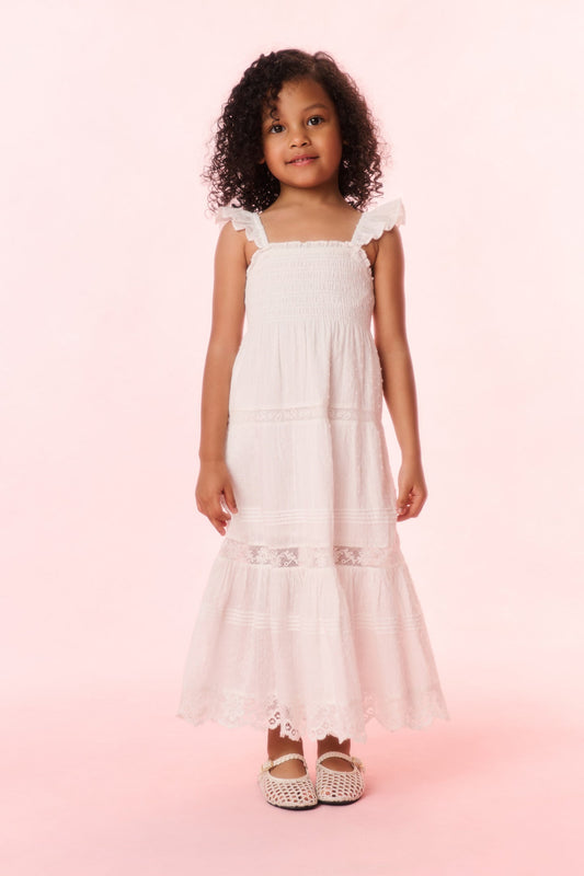 Girls Rhiannon Cotton Dress - OPTIC WHITE