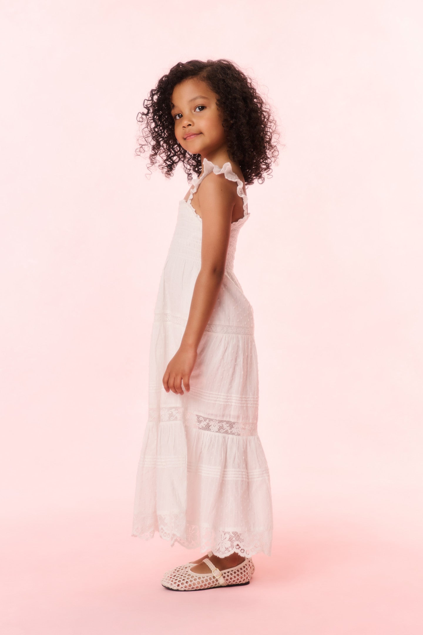 Girls Rhiannon Cotton Dress - OPTIC WHITE