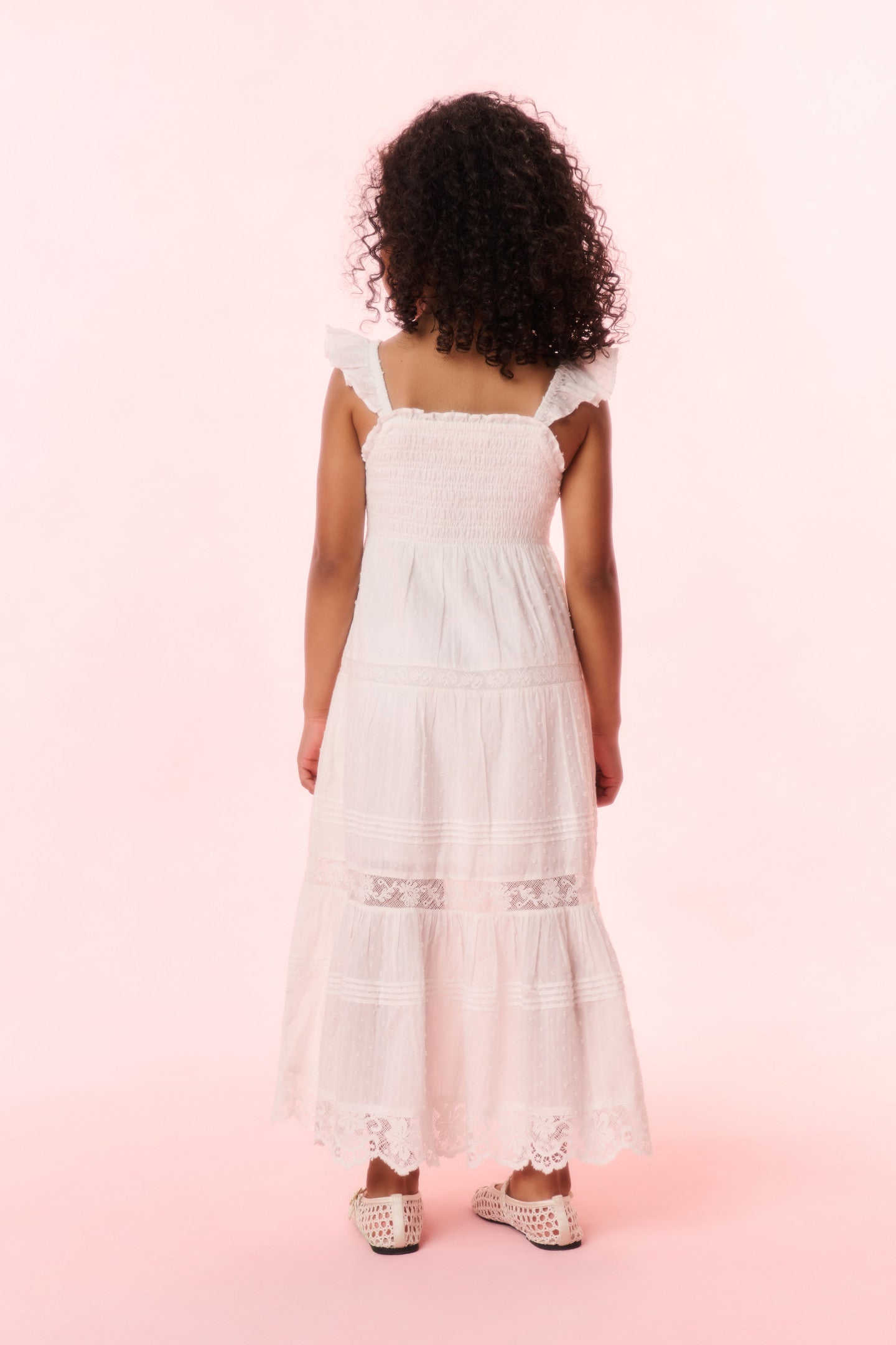 Girls Rhiannon Cotton Dress - OPTIC WHITE