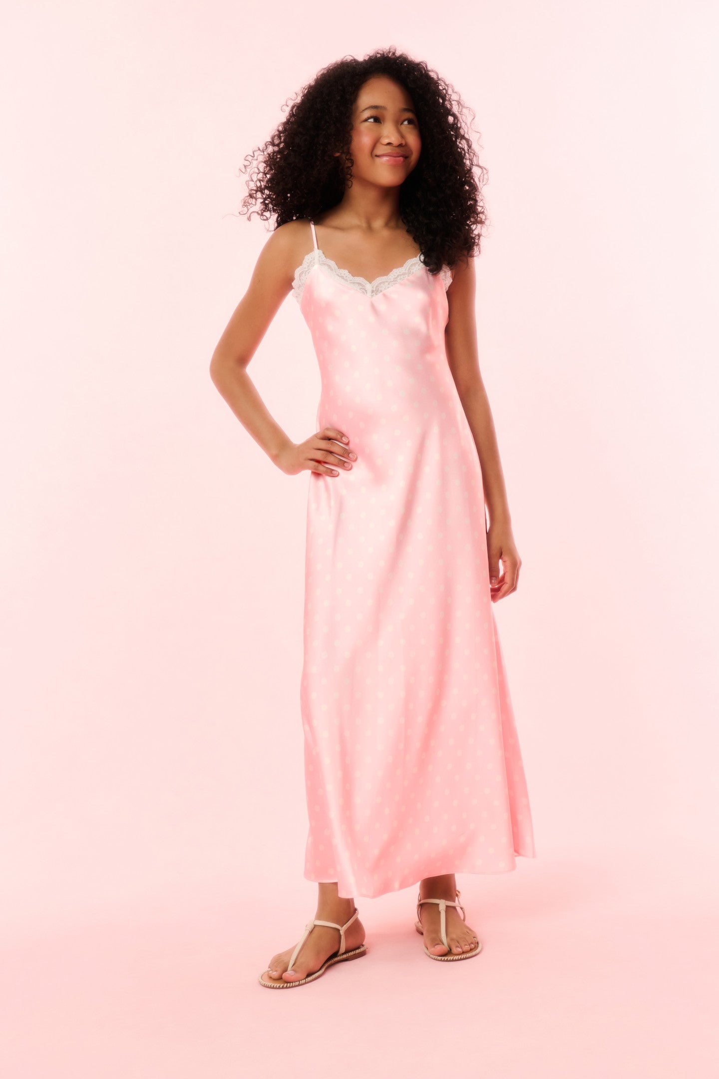 Girls Adelise Polkadot Slip Dress