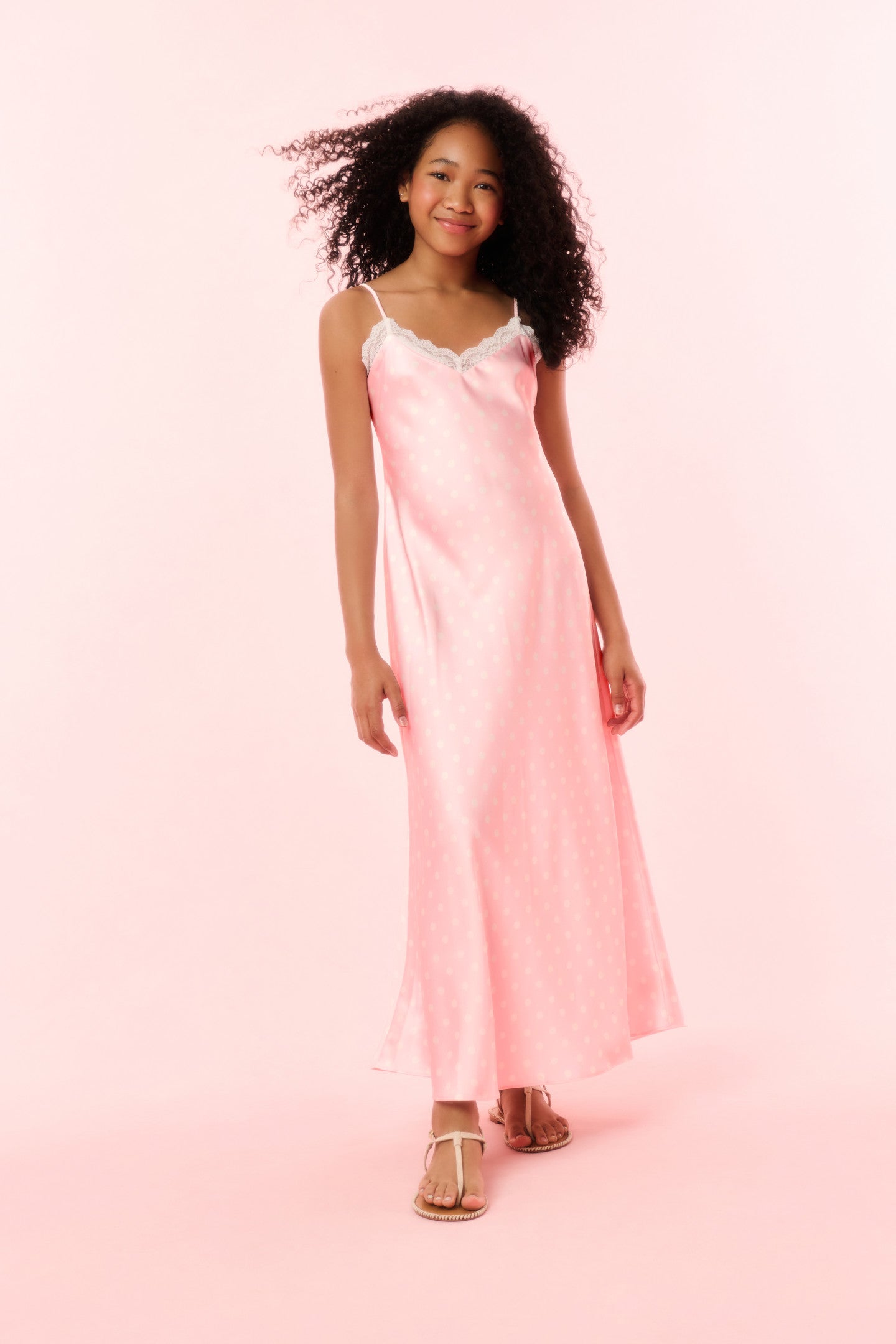 Girls Adelise Polkadot Slip Dress