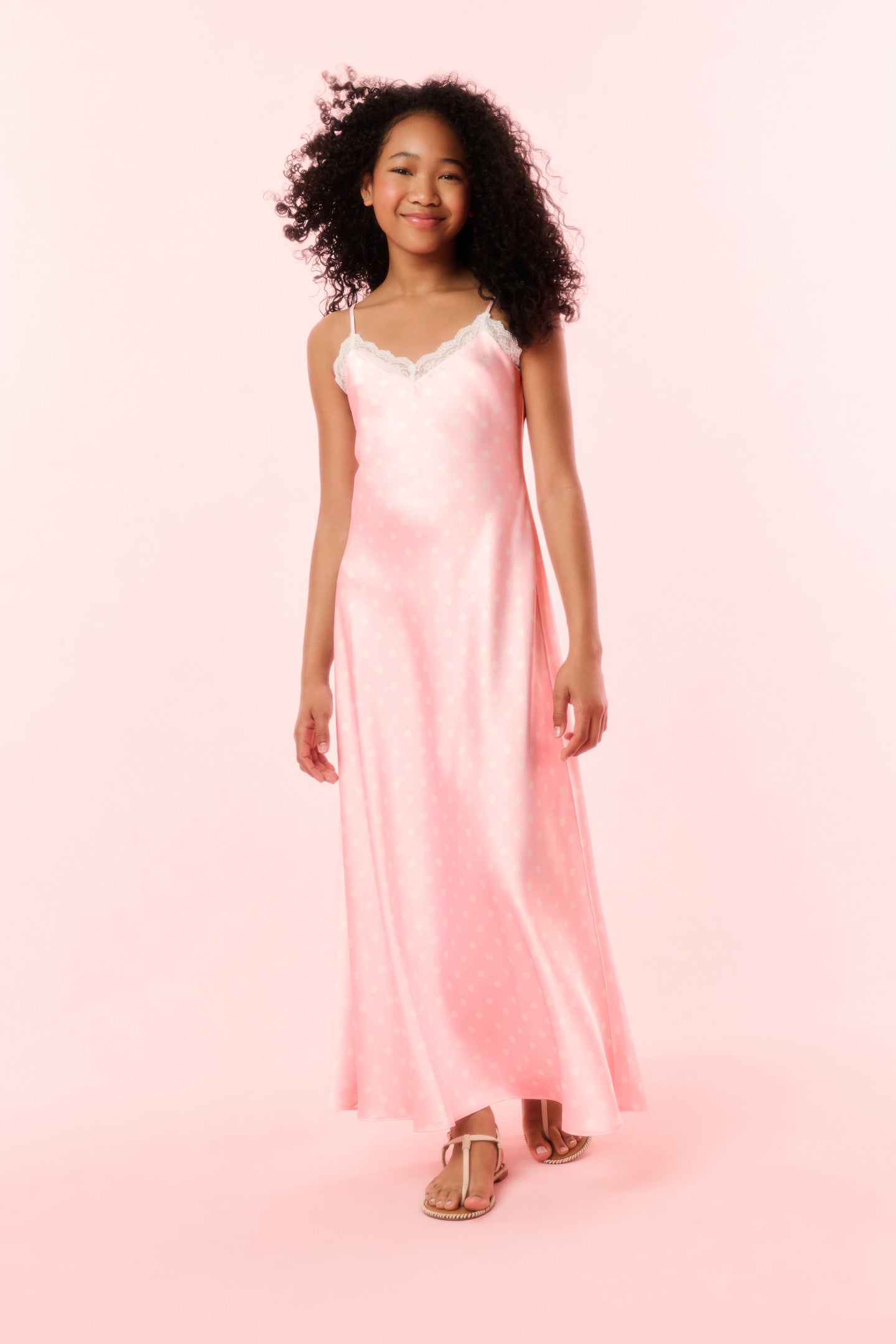 Girls Adelise Polkadot Slip Dress
